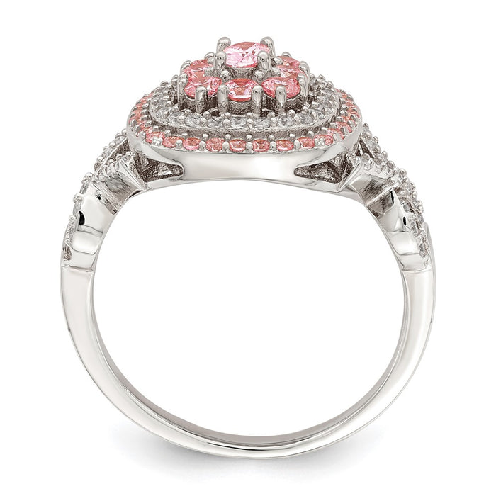 Exclusive Sterling Silver Cushion Ring - Rose Gold Plated, Stylish CZ Stones-2