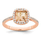 Buy Exclusive Rose Gold-Plated Sterling Silver Peach CZ Halo Ring | Stylish Design-2