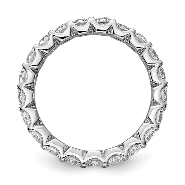 3mm CZ Eternity Band in Rhodium-Plated Sterling Silver - 20 Stones