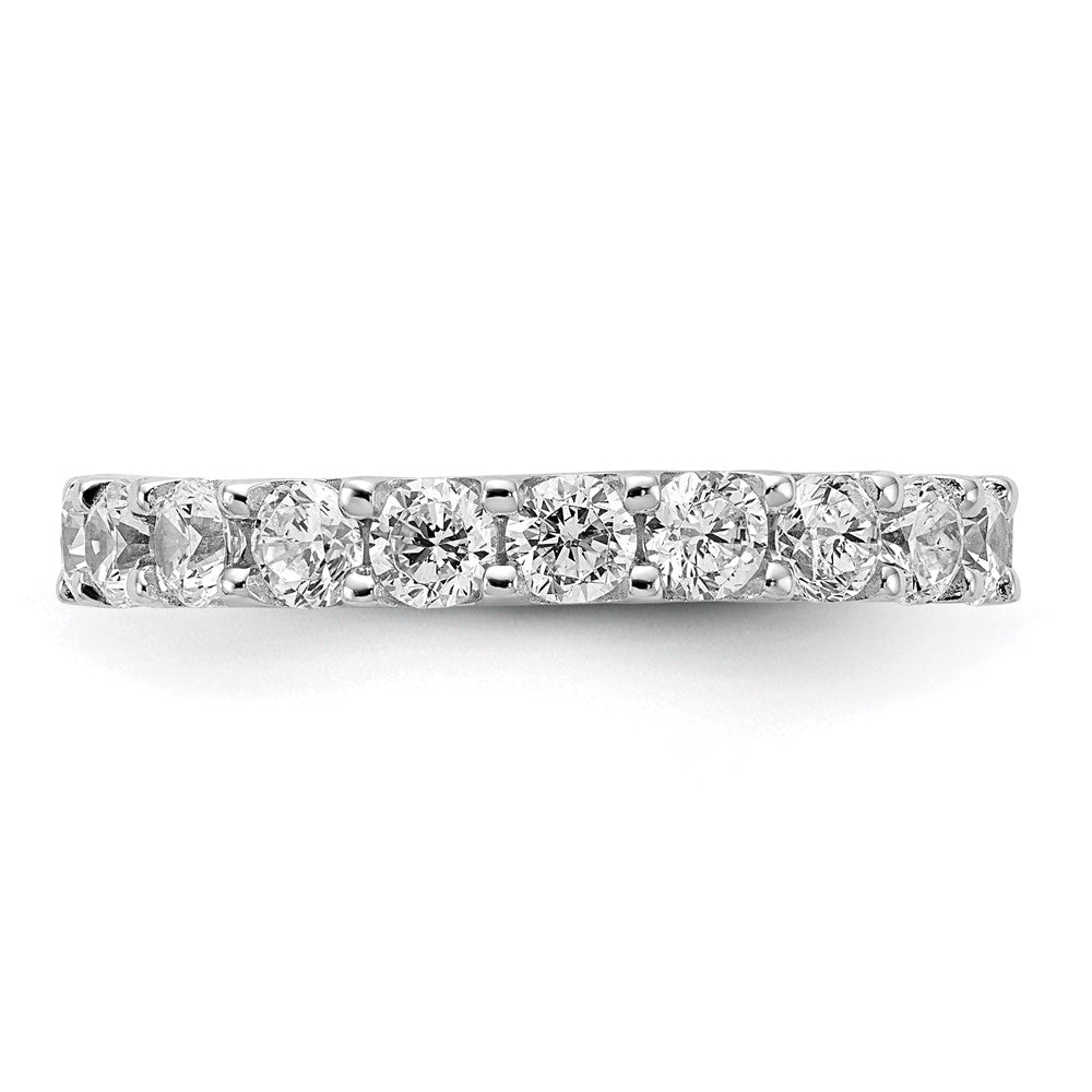 Buy Stylish 3mm CZ Eternity Band in Rhodium-Plated Sterling Silver - 20 Stones