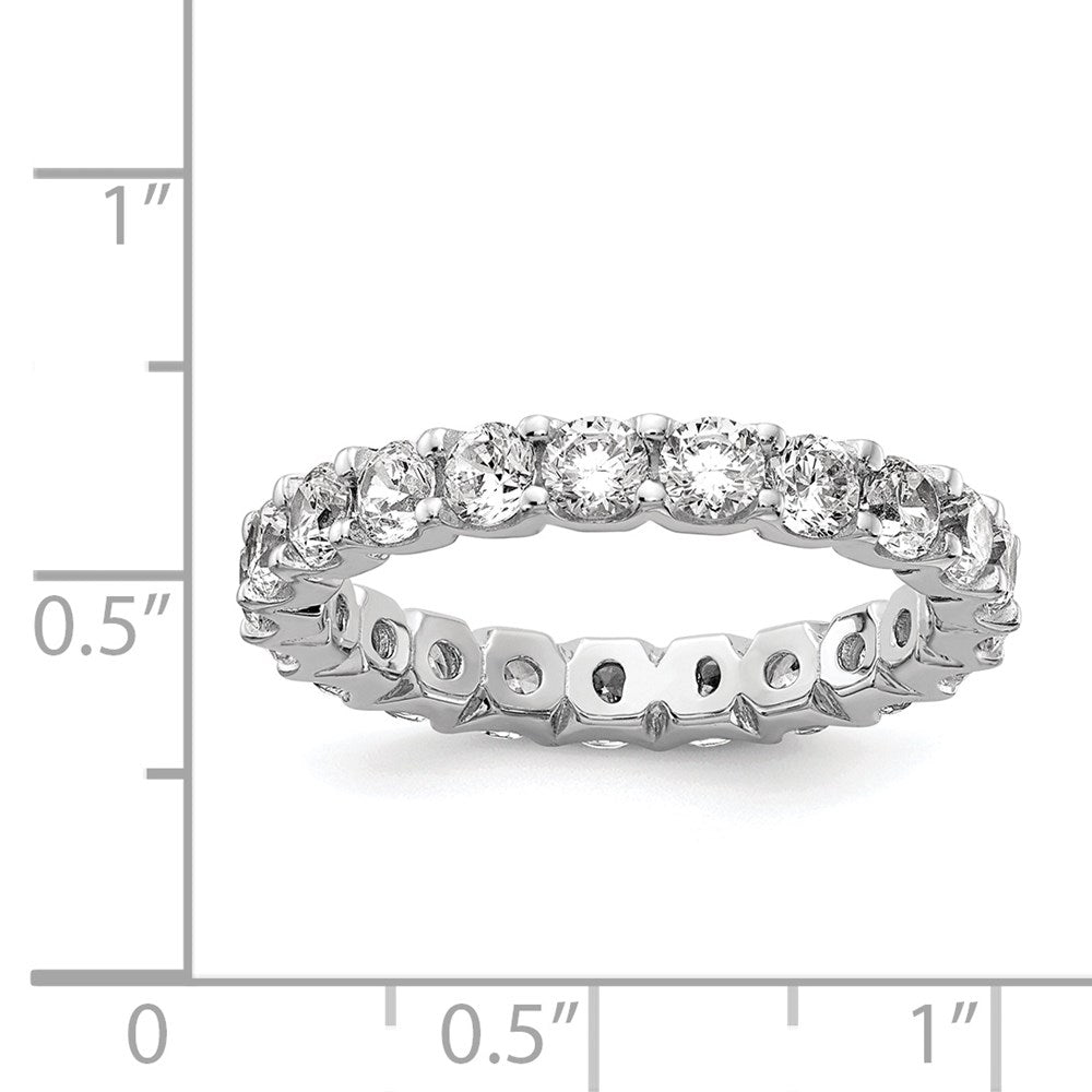 Buy Stylish 3mm CZ Eternity Band in Rhodium-Plated Sterling Silver - 20 Stones