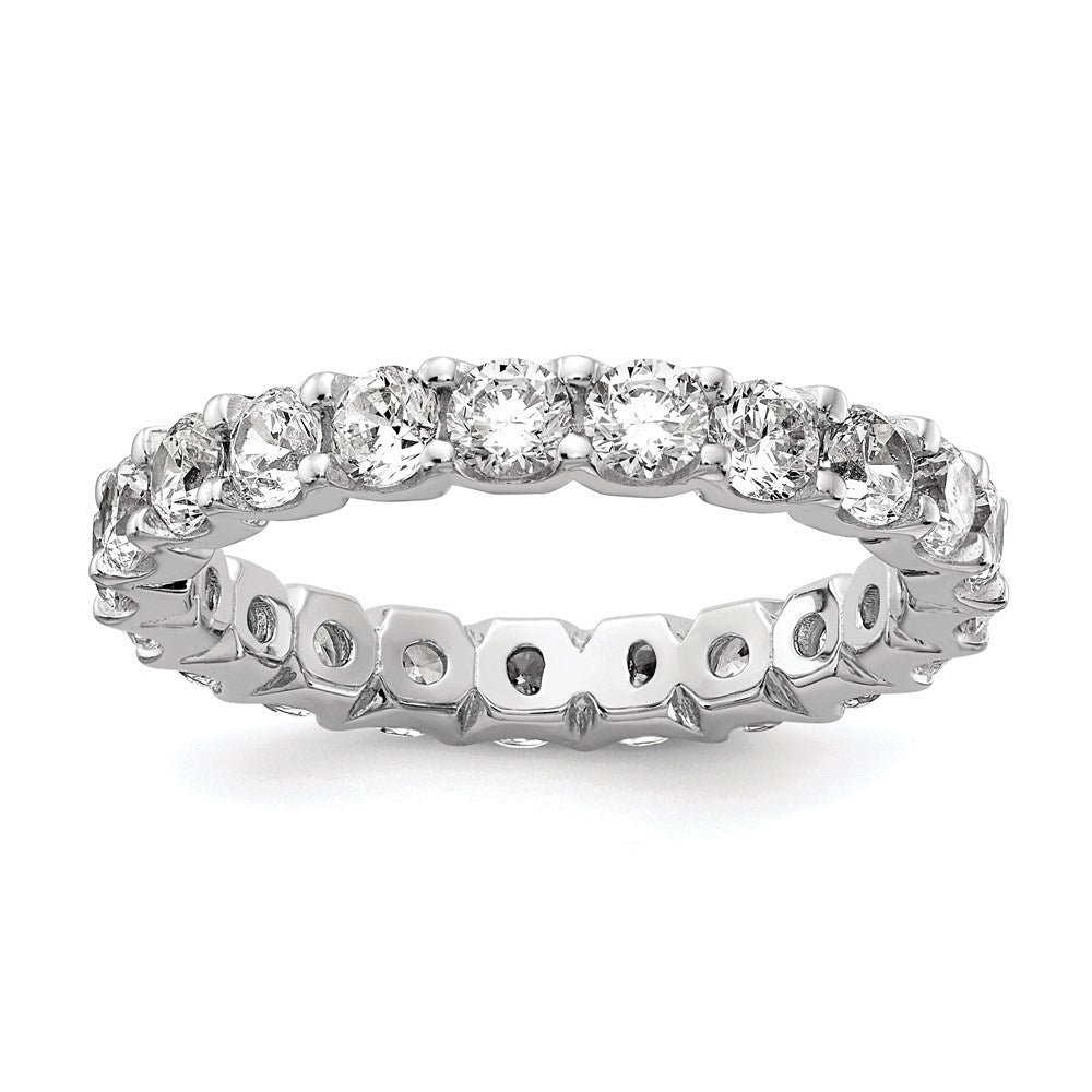Buy Stylish 3mm CZ Eternity Band in Rhodium-Plated Sterling Silver - 20 Stones