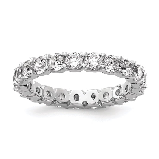 Buy Stylish 3mm CZ Eternity Band in Rhodium-Plated Sterling Silver - 20 Stones