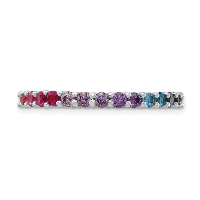 High-Quality Rhodium-Plated Sterling Silver CZ Eternity Band Ring - Stylish Value-4