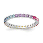 Exclusive Rhodium-Plated Sterling Silver CZ Eternity Band Ring - Stylish Value-1