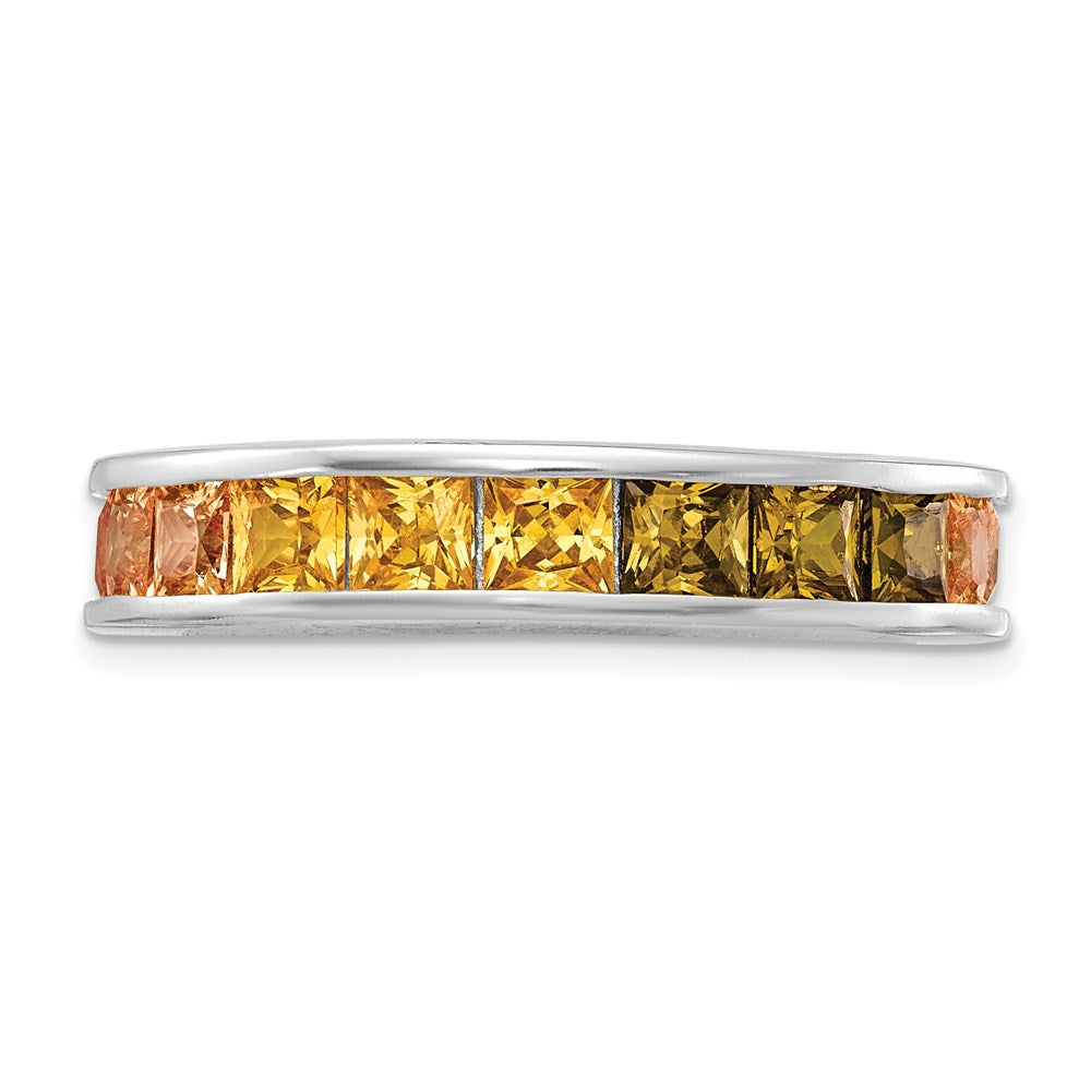 Exclusive Prizma Rhodium-Plated Sterling Silver Eternity Band Ring | Stylish CZ Stones