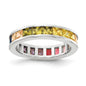 Exclusive Prizma Rhodium-Plated Sterling Silver Eternity Band Ring | Stylish CZ Stones-1