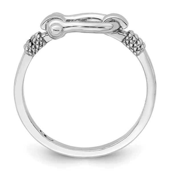 De-Ani Polished Sterling Silver Ring - Rhodium-Plated, Size 10