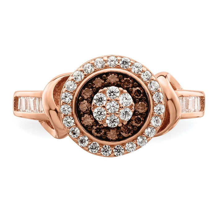 Shop Stylish Sterling Silver Rose Gold-tone CZ Ring | 14K Rhodium-plated, 6g-4