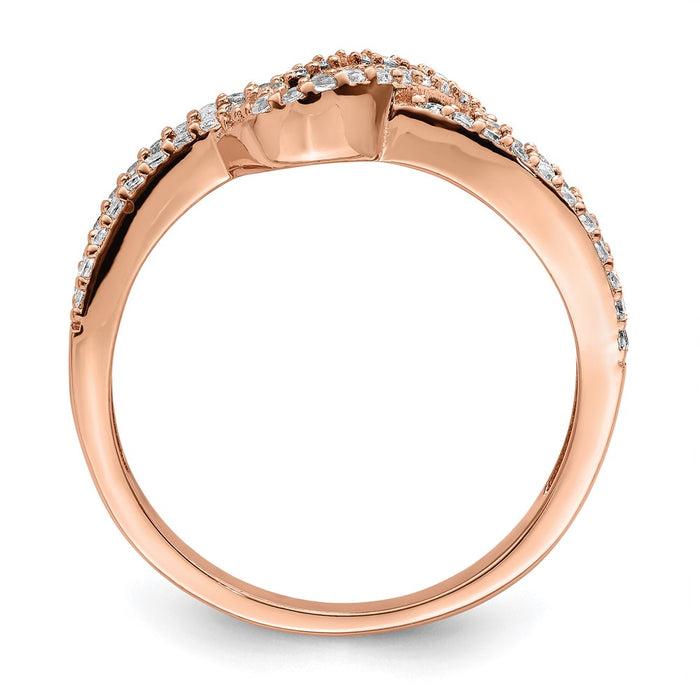 Shop Exclusive Sterling Silver Rose Gold-Tone CZ Ring | Stylish Black Rhodium-2