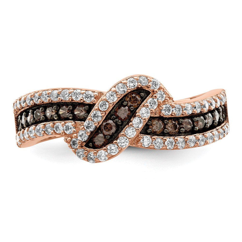 Shop Stylish Sterling Silver Ring: 14K Rose Gold, Black Rhodium, CZ Elegance