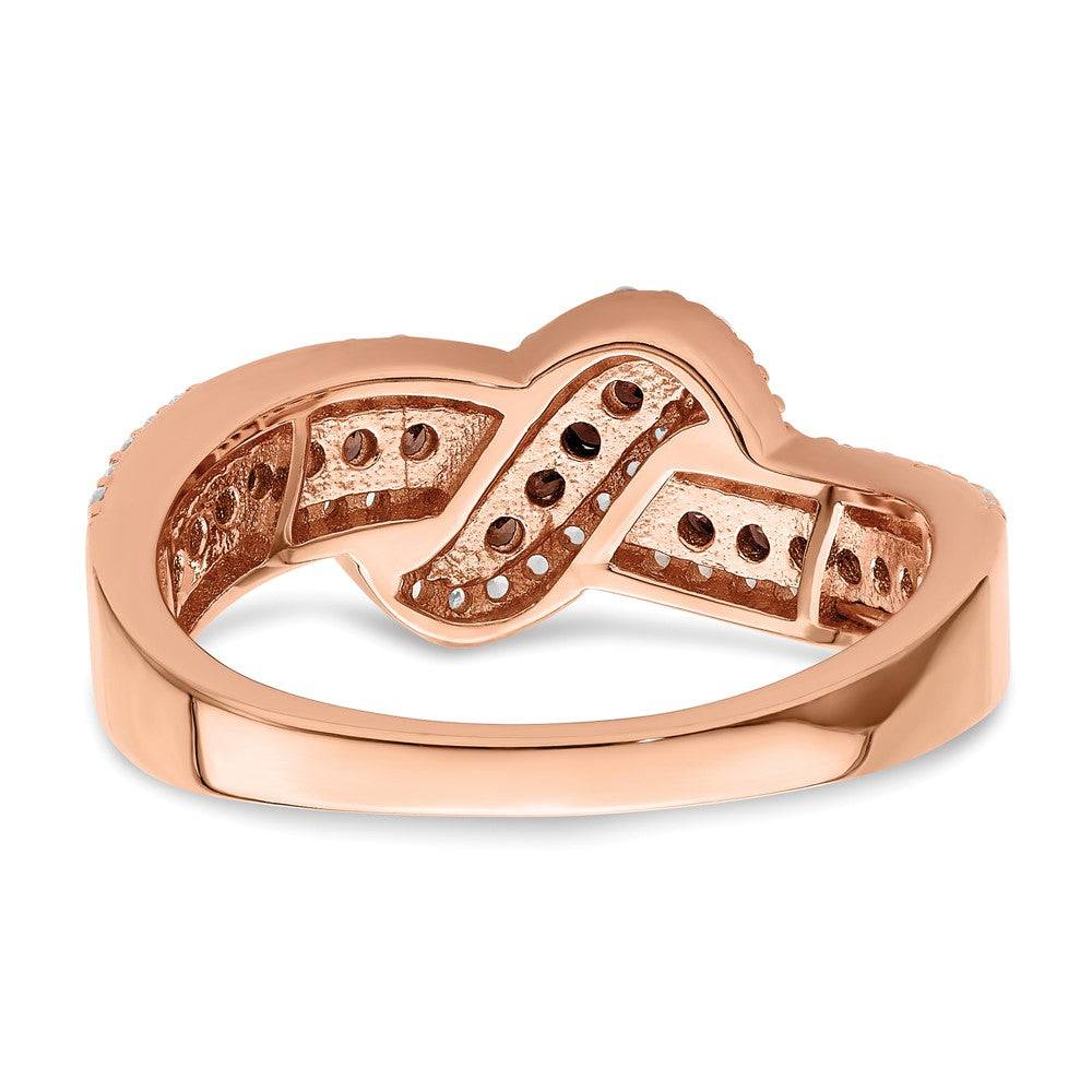 Shop Exclusive Sterling Silver Rose Gold-Tone CZ Ring | Stylish Black Rhodium