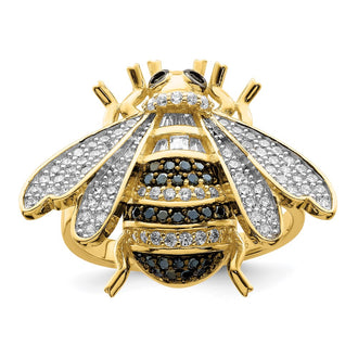 Buy Exclusive Sterling Silver CZ Bumblebee Ring - 14K Gold Tone, Stylish Design
