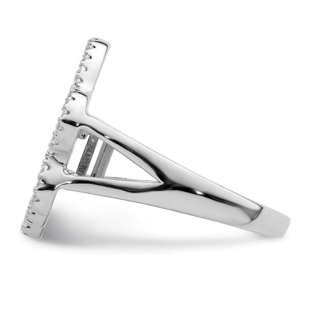 Buy Stylish Polished CZ Paw Print Ring | Rhodium-Plated Sterling Silver