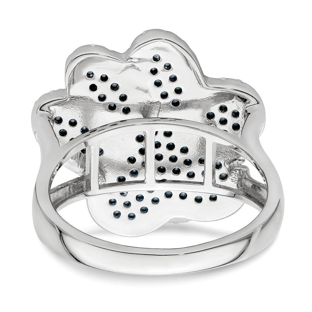 Buy Stylish Polished CZ Paw Print Ring | Rhodium-Plated Sterling Silver