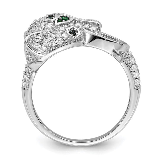 Buy Stylish Polished CZ Cheetah Ring - Rhodium-Plated Sterling Silver, Affordable!