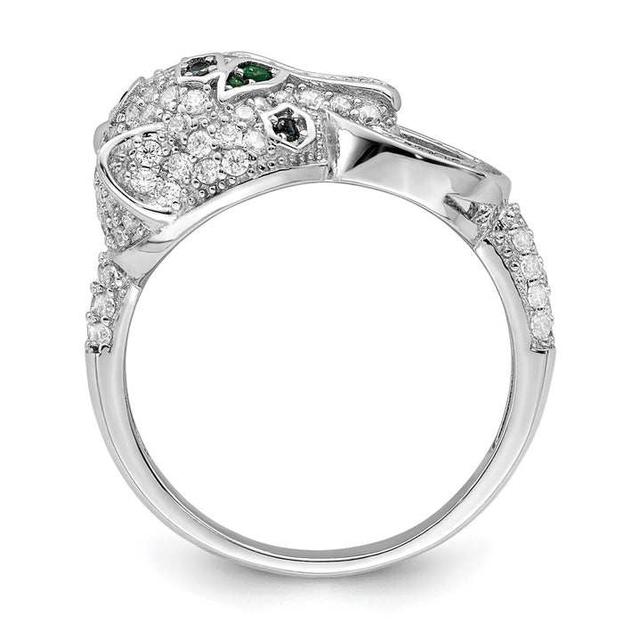 Buy Stylish Polished CZ Cheetah Ring - Rhodium-Plated Sterling Silver, Affordable!-2