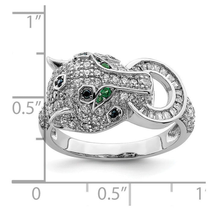 Buy Stylish Polished CZ Cheetah Ring - Rhodium-Plated Sterling Silver, Affordable!-3