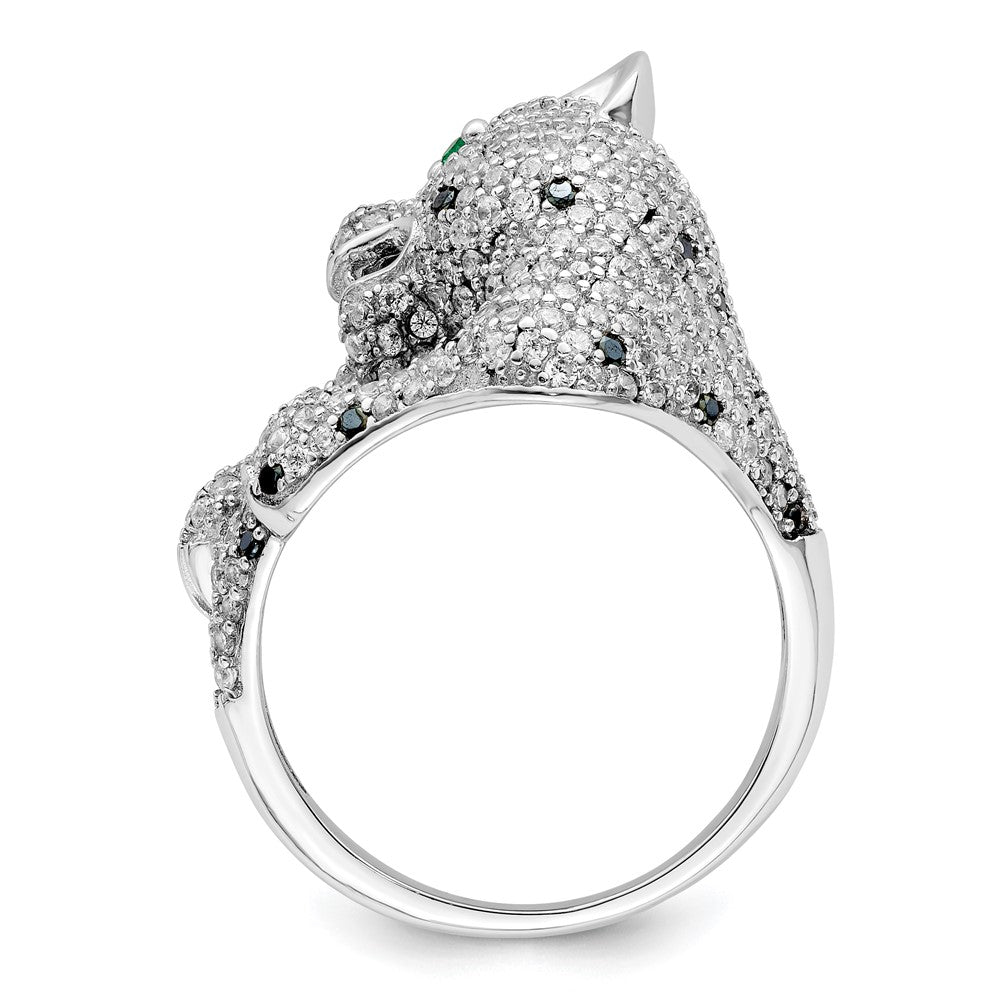 Shop High-Quality Polished CZ Cheetah Ring in Rhodium-Plated Sterling Silver