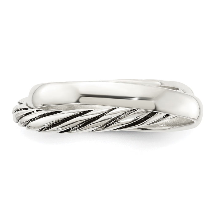 Shop Stylish Polished Twisted Intertwined Sterling Silver Rings - Affordable Elegance-4