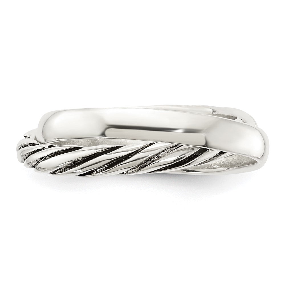 Exclusive Polished Twisted Sterling Silver Rings - Stylish Design, Affordable Price