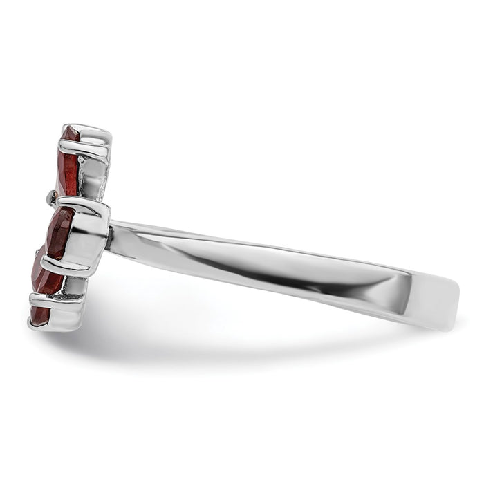 Shop Exclusive Rhodium-Plated Sterling Silver Garnet Ring - Stylish & Affordable-3