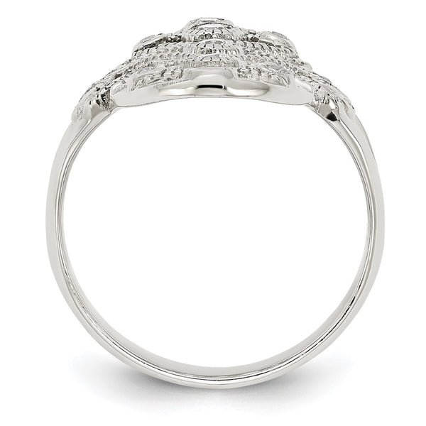 Polished Sterling Silver Fancy CZ Ring