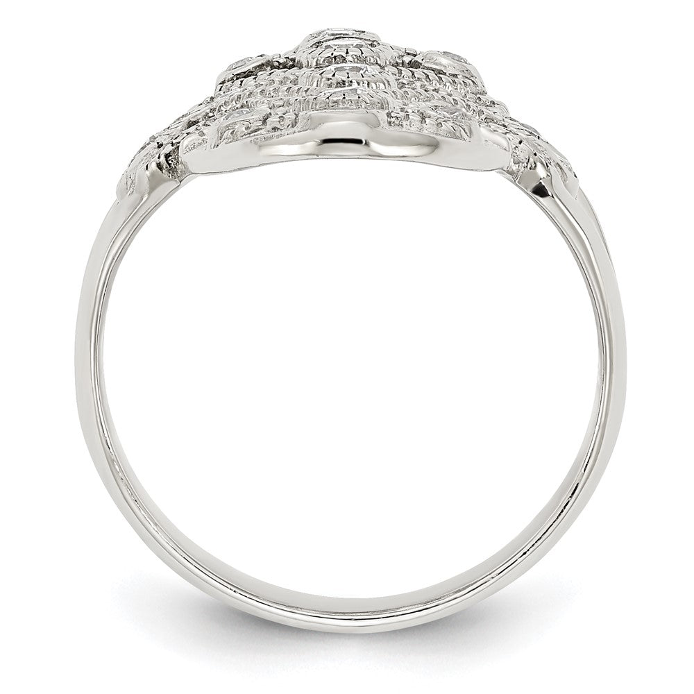 Shop Exclusive 14K Gold Polished Sterling Silver Fancy CZ Ring - Stylish Value