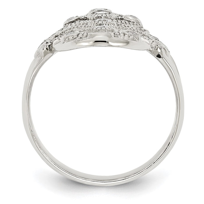 Shop Exclusive 14K Gold Polished Sterling Silver Fancy CZ Ring - Stylish Value-2