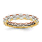 Buy Stylish Sterling Silver Marquise CZ Eternity Ring Set - Rose & Gold Accents-2