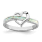 Buy Stylish Rhodium-Plated Sterling Silver Heart Ring with Opal Inlay - Affordable Elegance-1