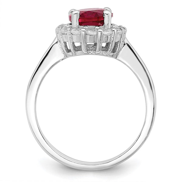 Rhodium-Plated Sterling Silver Ring with CZ Accents