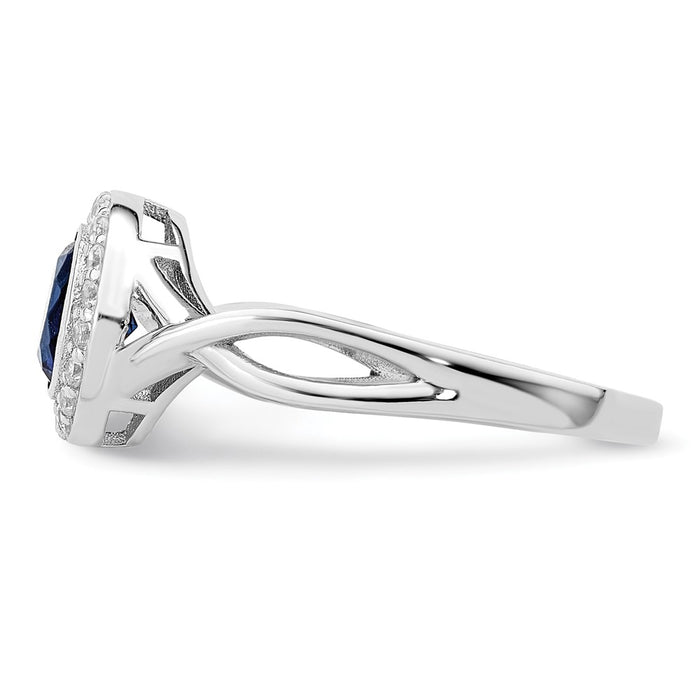 Shop Luxury Rhodium-Plated Sterling Silver Ring with CZ & Glass Accents-4