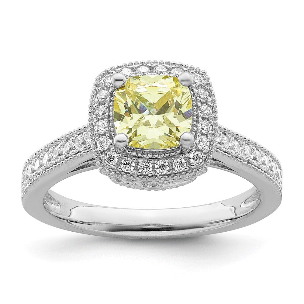 Buy Exclusive Rhodium-Plated Sterling Silver Ring | Stylish White & Yellow CZ