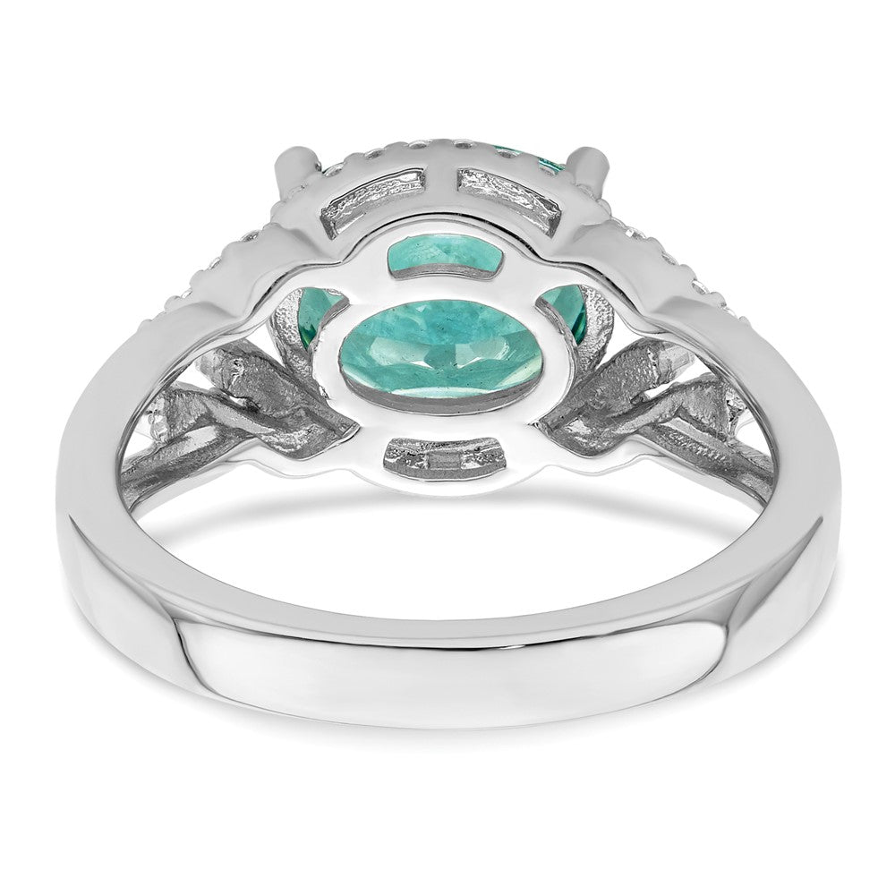 Shop Exclusive Rhodium-Plated Sterling Silver Green & White CZ Ring - Stylish Value