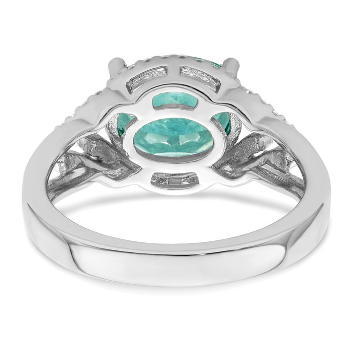 Shop Exclusive Rhodium-Plated Sterling Silver Green & White CZ Ring - Stylish Value-5
