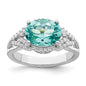Shop Exclusive Rhodium-Plated Sterling Silver Green & White CZ Ring - Stylish Value-1