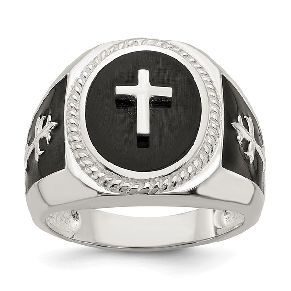 Sterling Silver Ring with Black Agate