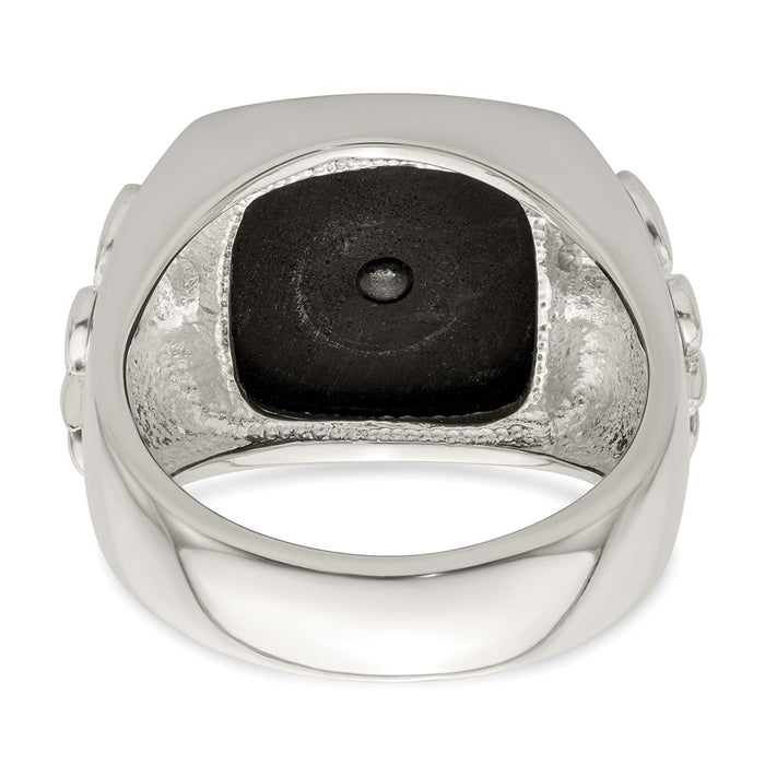 Shop Exclusive Sterling Silver Fleur de Lis Ring with .03 Carat Ruby & Black Agate-6
