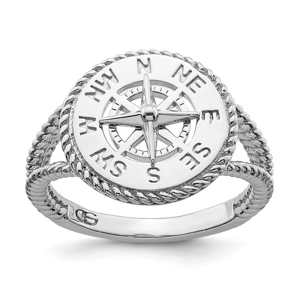 De-Ani Polished Compass Ring - Sterling Silver