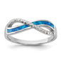 Shop Stylish Sterling Silver Infinity Ring with Cubic Zirconia & Opal Inlay-1