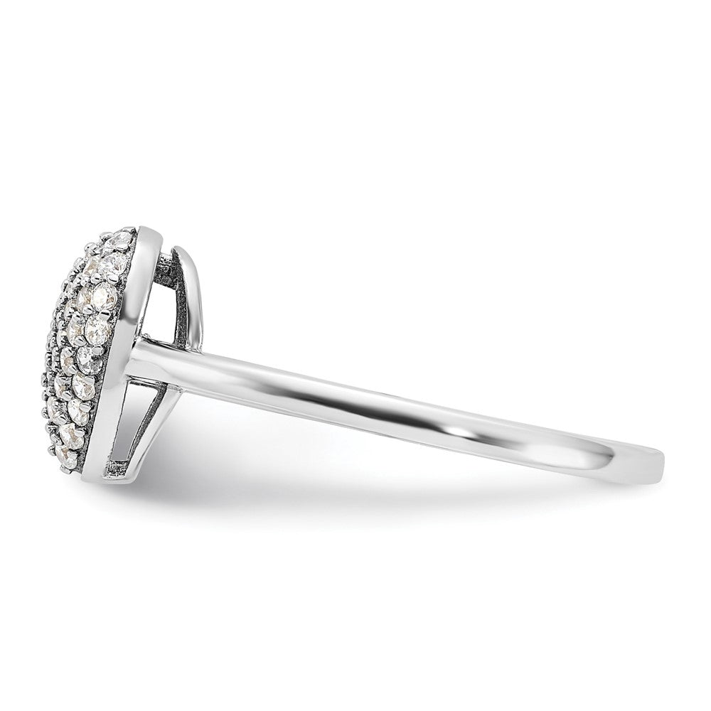 Buy Exclusive Rhodium-Plated Sterling Silver Pave CZ Heart Ring - Stylish Value