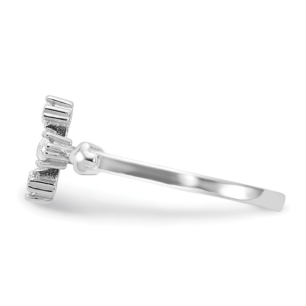 High-Quality Platinum-Plated Sterling Silver CZ Cross Ring | Stylish Value
