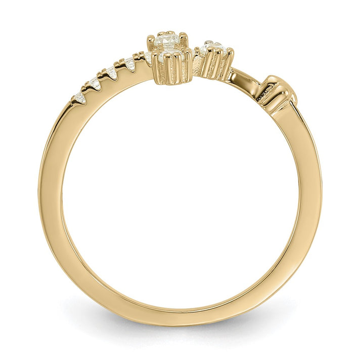 High-Quality Gold-Tone Sterling Silver CZ Cross Ring - Stylish & Affordable!-2