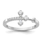 High-Quality Platinum-Plated Sterling Silver CZ Cross Ring | Stylish Value-1
