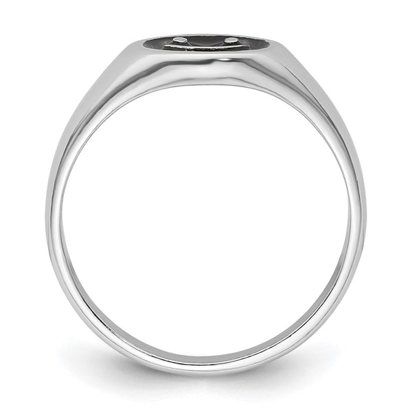 Rhodium-Plated Sterling Silver Smiley Face Ring