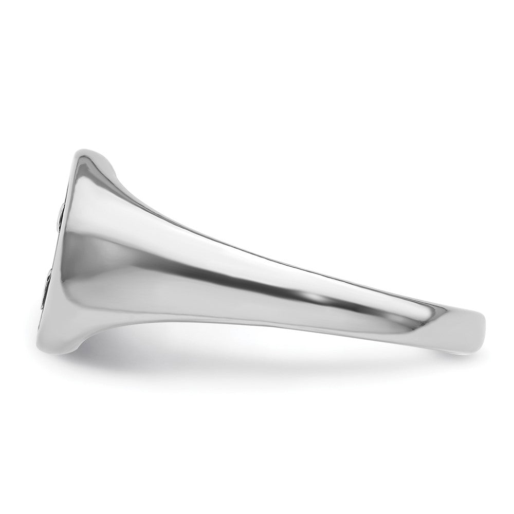 Shop Exclusive Rhodium-Plated Sterling Silver Smiley Face Ring - Stylish & Affordable