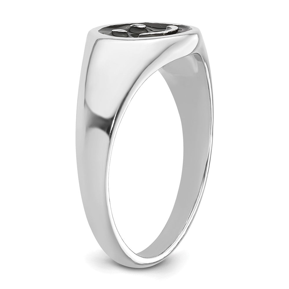 High-Quality Rhodium-Plated Sterling Silver Smiley Face Ring - Stylish Value!