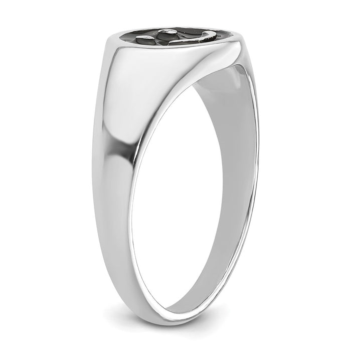 High-Quality Rhodium-Plated Sterling Silver Smiley Face Ring - Stylish Value!-5
