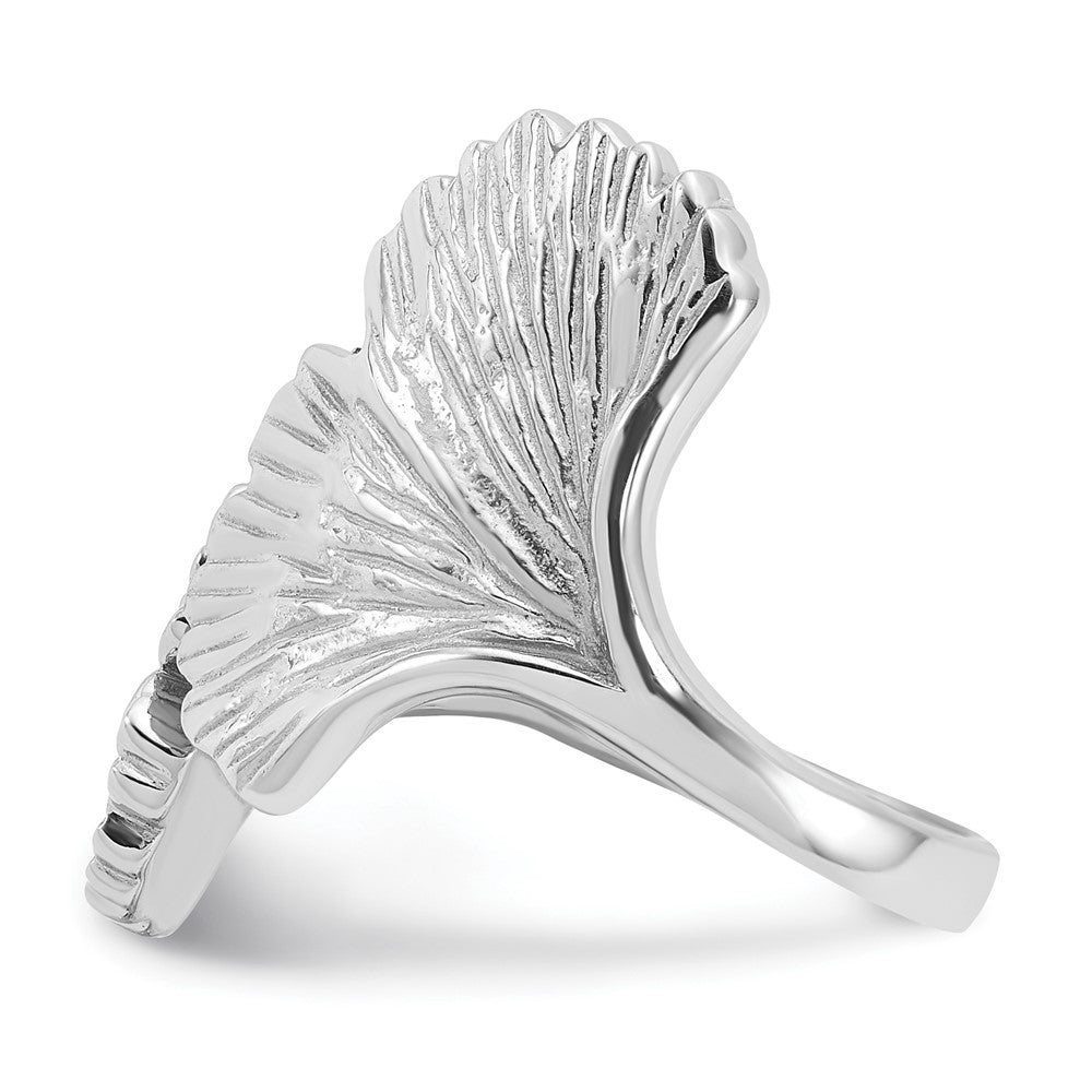 Buy Stylish Rhodium-Plated Sterling Silver Ginkgo Leaf Ring - High-Quality Design